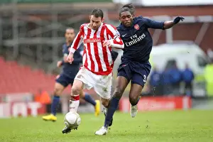 Jay Emmanuel-Thomas (Arsenal) Danny Higginbotham (Stoke). Stoke City 3: 1 Arsenal