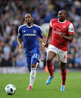 Chelsea v Arsenal 2010-11 Collection: Jay Emmanuel Thomas (Arsenal) Didier Drogba (Chelsea). Chelsea 2: 0 Arsenal