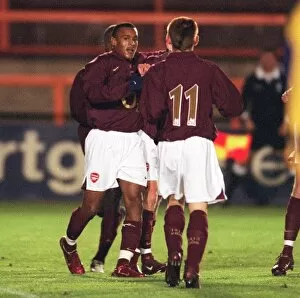 Images Dated 15th November 2005: Jay Simpson celebrates his goal for Arsenal