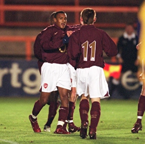 Images Dated 15th November 2005: Jay Simpson celebrates his goal for Arsenal