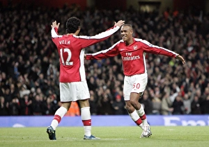 Images Dated 11th November 2008: Jay Simpson celebrates scoring his and Arsenals 2nd