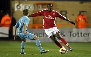 Images Dated 9th March 2009: Jay Thomas (Arsenal) Daniels Kearns (West Ham)