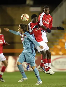 Arsenal Reserves V West Ham United Reserves Prints: Jay Thomas and Emmanuel Frimpong (Arsenal) Oliver Lee (West Ham)