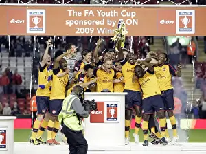 Liverpool V Arsenal 2008-9 Youth Cup Prints: Jay Thomas Lifts the FA Youth Cup: Arsenal's Glory over Liverpool