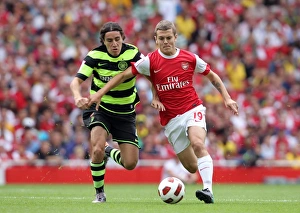 Arsenal v Celtic 2010-11 Collection: Jay Wilshere (Arsenal) Efrain Juarez (Celtic). Arsenal 3: 2 Celtic. Emirates Cup Pre Season