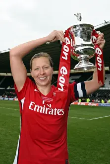 Arsenal Ladies V Sunderland WFC Prints: Jayne Ludlow Celebrates FA Cup Victory with Arsenal Ladies