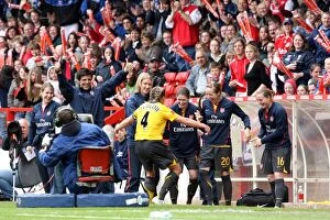 Images Dated 8th May 2007: Jayne Ludlow celebrates scoring Arsenals 3rd goal her 2nd with Karen Carney
