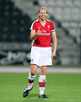 POAK Thessaloniki v Arsenal Ladies 2009-10 Collection: Jayne Ludlow celebrates scoring Arsenals 8th goal