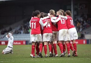 Arsenal Ladies v Leeds United - League Cup Final 2006-07 Collection: Jayne Ludlow celebrates scoring Arsenals goal with her team mates