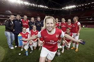 Arsenal Ladies v Chelsea 2007-8 Collection: Jayne Ludlow celebrates winning the Premier League