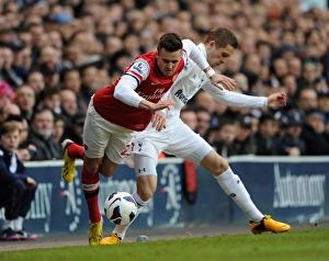 Tottenham Hotspur V Arsenal 2012-13 Prints: Jenkinson Fouls by Sigurdsson: Tottenham vs. Arsenal, Premier League 2012-13