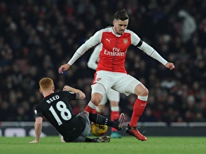Arsenal V Southampton EFL Cup 2016-17 Prints: Jenkinson vs. Reed: A Fight for the EFL Cup - Arsenal vs. Southampton (2016)