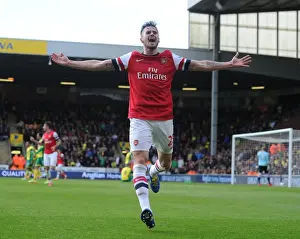 Norwich City V Arsenal 2013-14 Prints: Jenkinson's Stunner: Arsenal's Game-Changing Goal vs. Norwich City (2013-14)