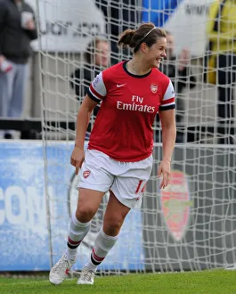 Jennifer Beattie Scores the Opener: Arsenal Ladies vs. Barcelona in UEFA Women's Champions League