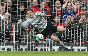 Images Dated 14th April 2008: Jens Lehmann: Defying Manchester United in the 2007-08 Premier League Battle at Old Trafford