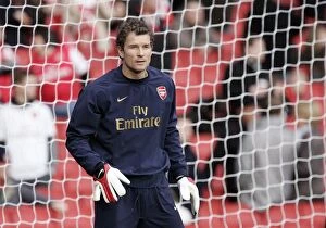 Arsenal v Newcastle United FC Cup 2007-8 Collection: Jens Lehmann Focuses Before Arsenal's 3:0 FA Cup Victory over Newcastle United