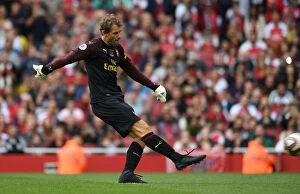 Images Dated 8th September 2018: Jens Lehmann Scores Penalty in Arsenal Legends vs Real Madrid Legends Shootout