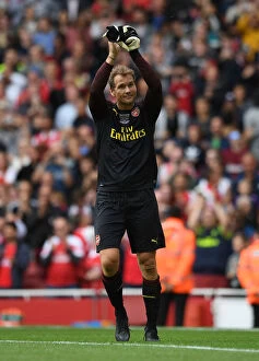 Images Dated 8th September 2018: Jens Lehmann's Unforgettable Moment: Scoring the Penalty for Arsenal Legends Against Real Madrid