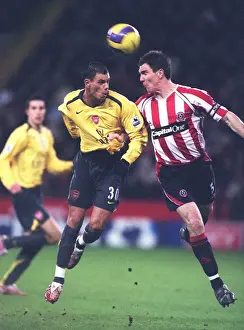 Sheffield United V Arsenal 2006-07 Prints: Jeremie Aliadiere (Arsenal) Chris Morgan (Sheff Utd)
