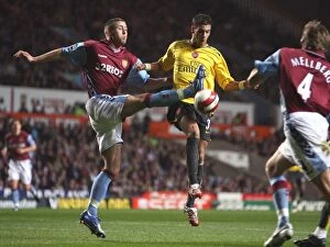 Aston Villa v Arsenal 2006-7 Collection: Jeremie Aliadiere (Arsenal) Gary Cahill (Aston Villa)