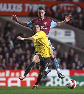 Images Dated 15th March 2007: Jeremie Aliadiere (Arsenal) Gary Cahill (Aston Villa)