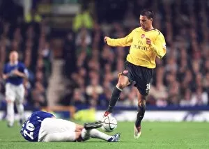 Images Dated 9th November 2006: Jeremie Aliadiere (Arsenal) Lee Carsley (Everton)