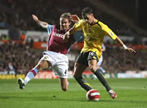 Aston Villa V Arsenal 2006-7 Prints: Jeremie Aliadiere (Arsenal) Olef Mellberg (Aston Villa)