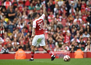 Arsenal Legends v Real Madrid Legends 2018-19 Collection: Jeremie Aliadiere Scores the Penalty Winner: Arsenal Legends vs Real Madrid Legends Shootout