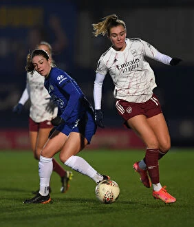 Chelsea Women v Arsenal Women 2020-21 Collection: Jill Roord vs. Melanie Leupold: Intense Battle in Chelsea Women vs. Arsenal Women FA WSL Match