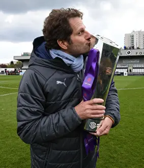Arsenal Women V Manchester City Women 2018-19 Prints: Joe Montemurro Celebrates Arsenal Women's WSL Title Victory over Manchester City