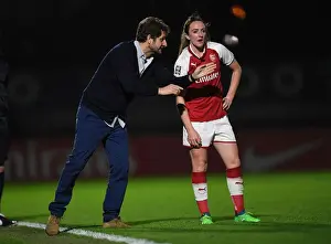 Arsenal Women V Reading Women 2017-18 Prints: Joe Montemurro Coaching Lisa Evans during Arsenal Women's Match against Reading Ladies