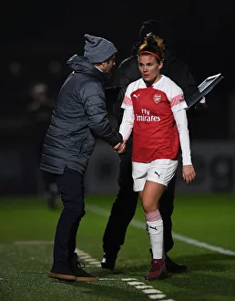 Arsenal Women V Birmingham City Women - WSL Continental Cup 2018-19 Prints: Joe Montemurro and Katrine Veje: Arsenal Women's FA WSL Continental Tyres Cup Match vs Birmingham City Women