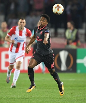 Red Star Belgrade V Arsenal 2017-18 Prints: Joe Willock in Action: Arsenal vs. Red Star Belgrade, UEFA Europa League 2017-18