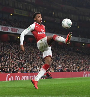 Arsenal V West Ham United - Carabao Cup 2017-18 Prints: Joe Willock in Action: Arsenal vs. West Ham United - Carabao Cup Quarterfinal