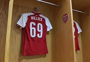 Arsenal V Doncaster Rovers - Carabao Cup 2017-18 Prints: Joe Willock (Arsenal) shirt. Arsenal 1: 0 Doncaster