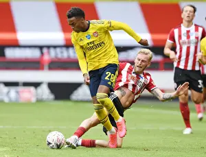 Sheffield United V Arsenal - FA Cup 2019-20 Prints: Joe Willock Breaks Past Olivier McBurnie: Arsenal's FA Cup Quarterfinal Victory over Sheffield United