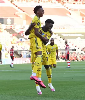 Joe Willock and Bukayo Saka Celebrate Arsenal's Winning Goals Against Southampton (2019-20)