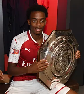 Joe Willock Celebrates Arsenal's FA Community Shield Victory over Chelsea