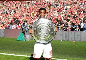 Arsenal V Chelsea - FA Community Shield 2017-18 Prints: Joe Willock Lifts FA Community Shield: Arsenal's Victory over Chelsea (2017-18)