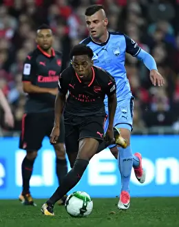 Sydney FC V Arsenal - 2017-18 Prints: Joe Willock Outmaneuvers Christopher Zuvela in Sydney FC vs Arsenal Pre-Season Clash