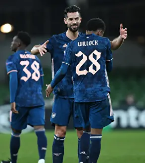 Dundalk V Arsenal 2020-21 Prints: Joe Willock and Pablo Mari Celebrate Arsenal's Goals Against Dundalk in UEFA Europa League