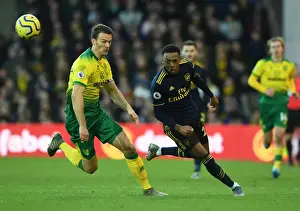 Norwich City V Arsenal 2019-20 Prints: Joe Willock vs. Christoph Zimmermann: Intense Battle at Carrow Road - Norwich City vs