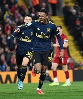 Liverpool v Arsenal - Carabao Cup 2019-20 Collection: Joe Willock's Hat-Trick: The Thrilling 5-5 Draw - Arsenal vs. Liverpool in Carabao Cup