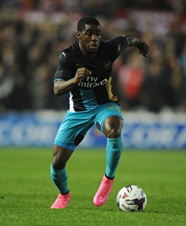 Sheffield Wednesday V Arsenal - Capital One Cup 2015-16 Prints: Joel Campbell in Action: Arsenal's Capital One Cup Battle at Sheffield Wednesday