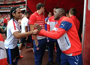 Arsenal V Benfica 2014-15 Prints: Joel Campbell and Radamel Falcao: A Pre-Season Encounter at the Emirates Cup