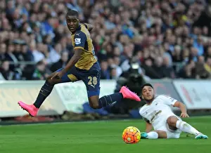 Swansea City V Arsenal 2015-16 Prints: Joel Campbell Scores Stunner Past Neil Taylor: Arsenal's Win at Swansea (2015-16)