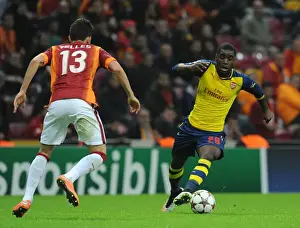 Galatasaray V Arsenal 2014/15 Prints: Joel Campbell vs. Alex Telles: Battle in the Champions League between Galatasaray and Arsenal