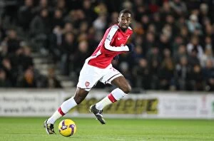 Hull City v Arsenal 2008-9 Collection: Johan Djourou in Action: Arsenal's Dominant Performance against Hull City (17/1/2009)
