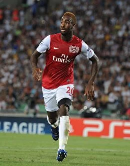 Images Dated 24th August 2011: Johan Djourou in Action: Udinese vs. Arsenal, UEFA Champions League Play-Off 2011
