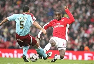 Images Dated 8th March 2009: Johan Djourou (Arsenal) Clarke Carlisle (Burnley)
